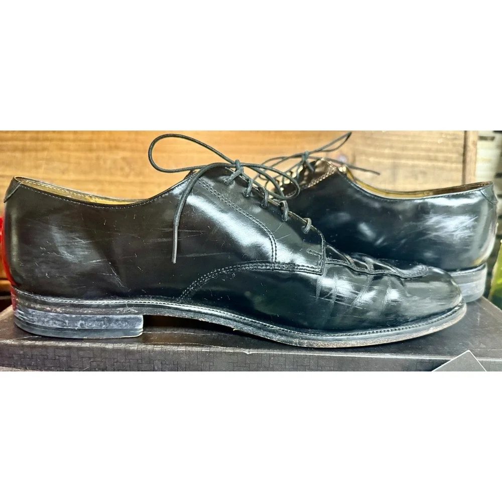 Vintage Cole Haan Black Leather Split Toe Oxford Dress Shoes 10-1/2D Made in USA